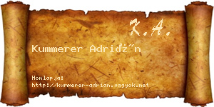Kummerer Adrián névjegykártya
